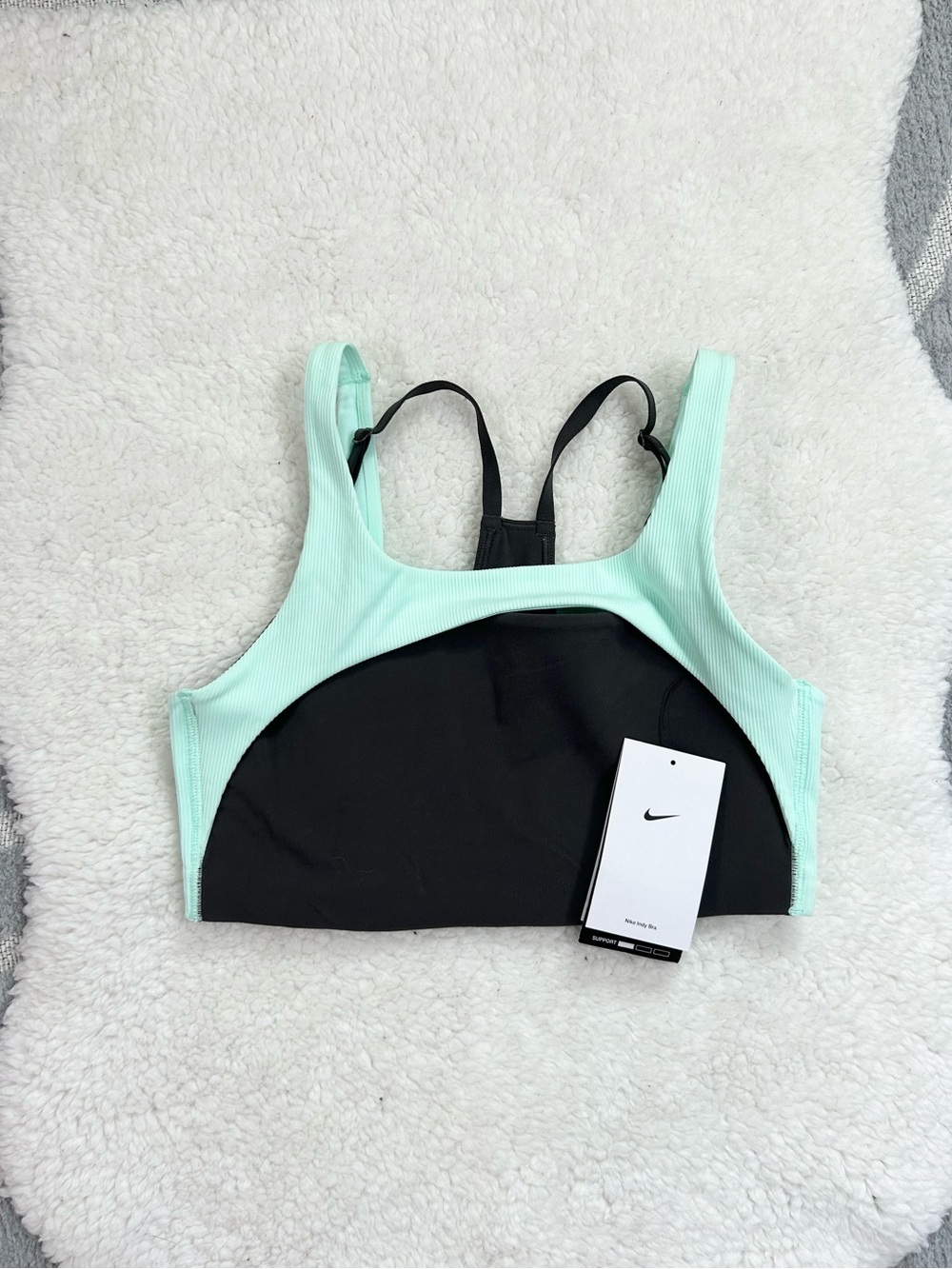 Nike Women's Mint & Black Color Block Training Sports Bra NWT